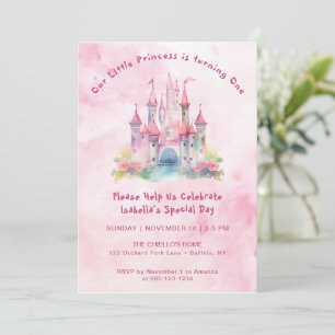 Our LIttle Princess is Turning One Birthday  Invitation