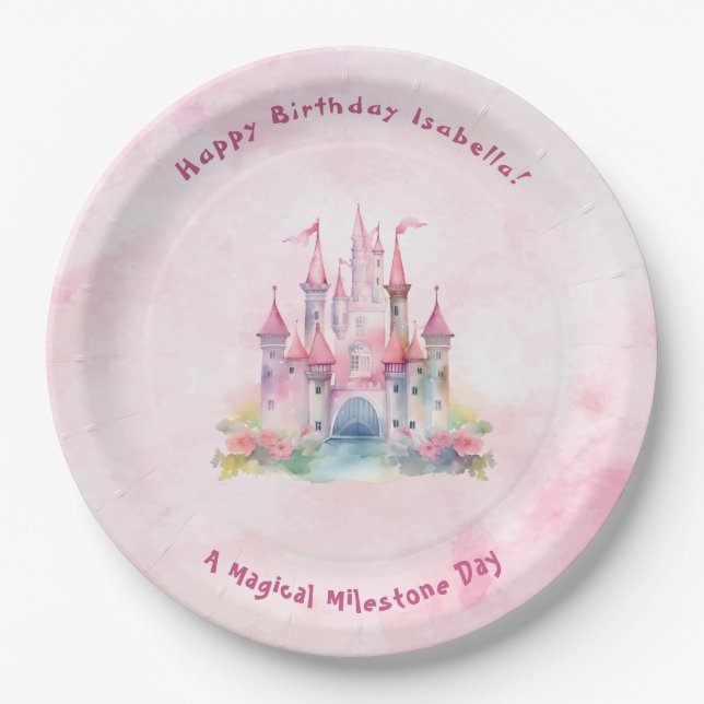 Our LIttle Princess is Turning One Birthday  Paper Plate (Front)