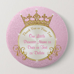 Our Little Princess Party Favours, Personalised 10 Cm Round Badge