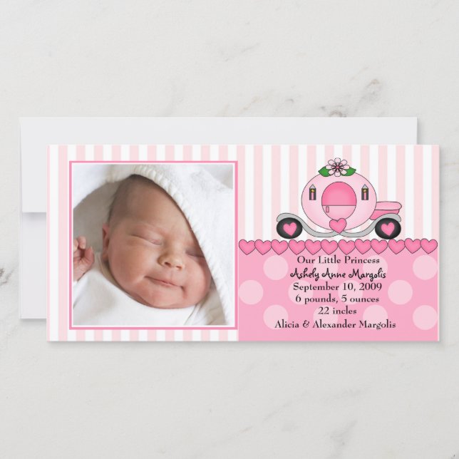 Our Little Princess PHOTO Birth Announcement (Front)