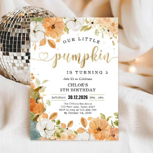Our Little Pumpkin 1st Birthday Invitation