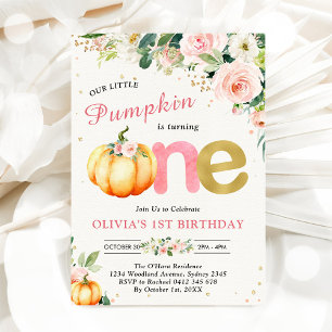 Our Little Pumpkin 1st Birthday Invitation