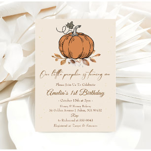 Our Little Pumpkin 1st Birthday Invitation