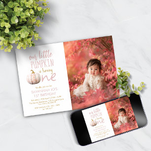 Our Little Pumpkin 1st Birthday  Invitation