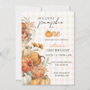 Our Little Pumpkin 1st Birthday Invitation