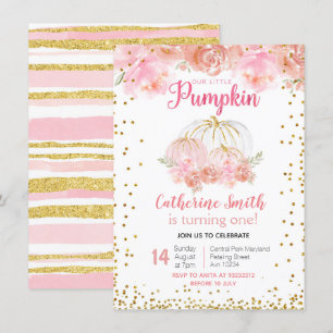 Our Little Pumpkin 1st birthday Invite