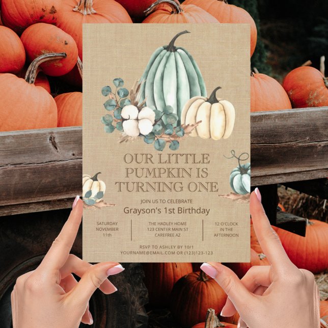 Our Little Pumpkin 1st Birthday Party Invitation (Creator Uploaded)