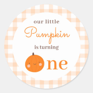 Our Little Pumpkin 1st Orange Fall First Birthday Classic Round Sticker