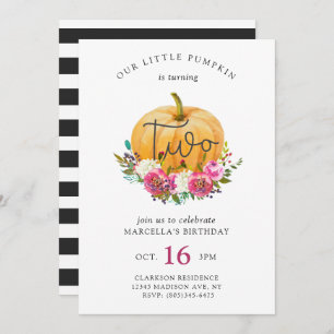 Our Little Pumpkin 2nd Birthday Invitation