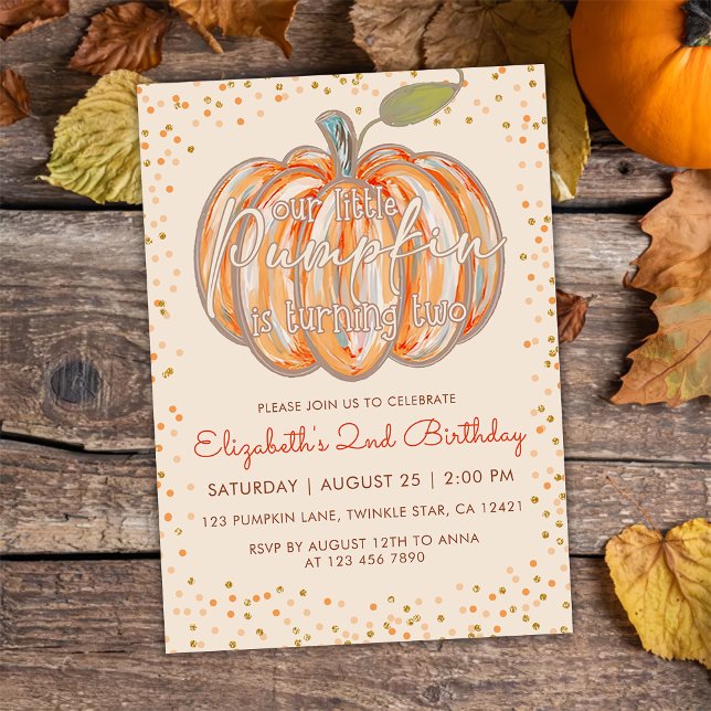 Our Little Pumpkin 2nd Birthday Invitation (Creator Uploaded)