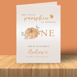 Our Little Pumpkin Autumn Fall 1st Birthday Invitation
