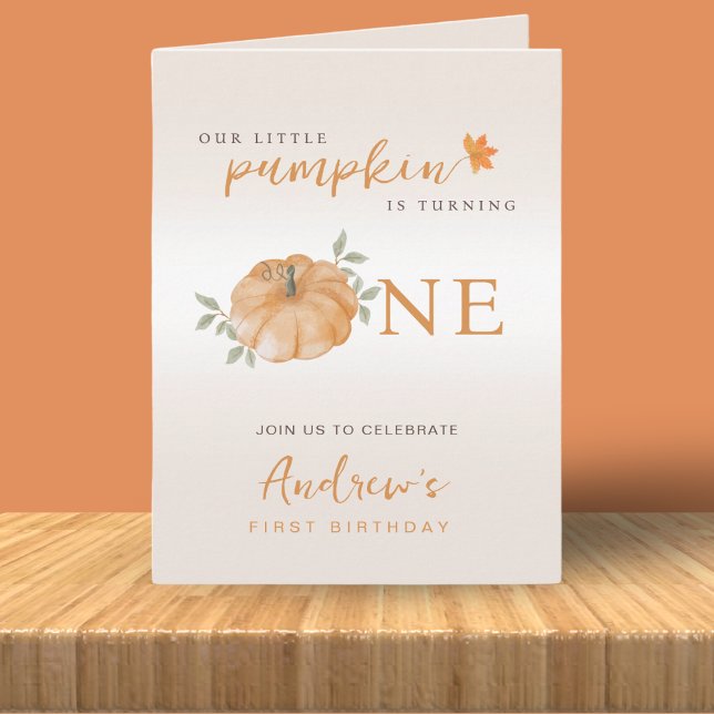 Our Little Pumpkin Autumn Fall 1st Birthday Invitation (Creator Uploaded)