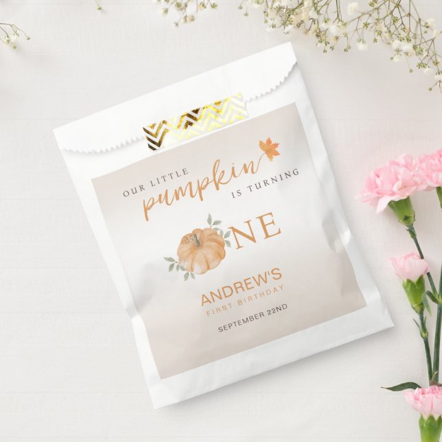 Our Little Pumpkin Autumn Fall First 1st Birthday Favour Bags (Sealed)