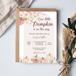 Our Little Pumpkin Baby Shower Floral Fall Invitation