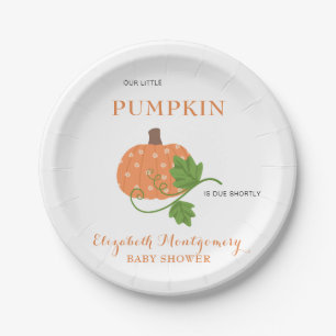Our Little Pumpkin Baby Shower Invitation Paper Plate