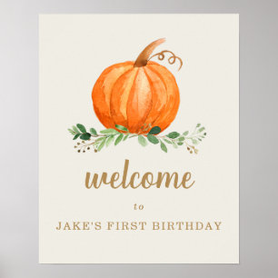 Our Little Pumpkin Birthday Favour Welcome Sign