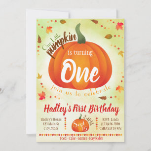 Our Little Pumpkin Birthday Invitation