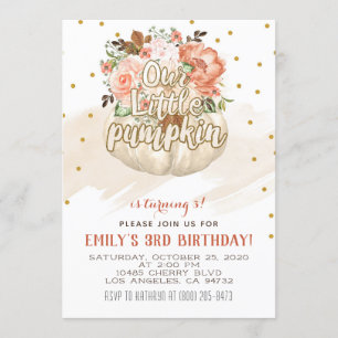 Our Little Pumpkin Birthday Invitation