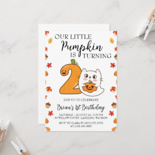 our little pumpkin birthday invitations