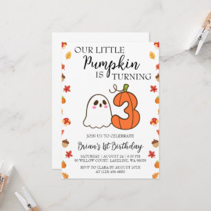 our little pumpkin birthday invitations