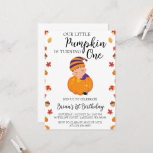our little pumpkin birthday invitations