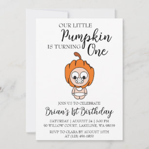our little pumpkin birthday invitations