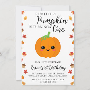 our little pumpkin birthday invitations