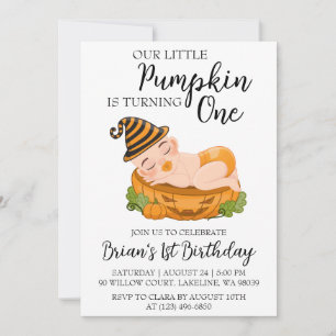 our little pumpkin birthday invitations