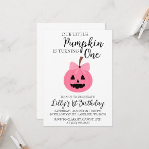 our little pumpkin birthday invitations