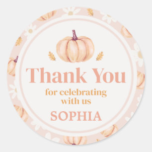 Our Little Pumpkin Birthday Party Classic Round Sticker