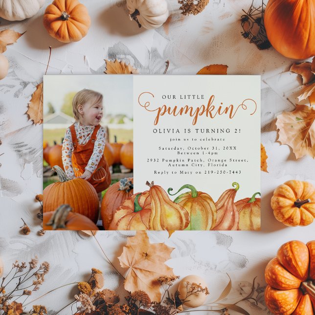 Our Little Pumpkin Birthday Party Invitation (Creator Uploaded)