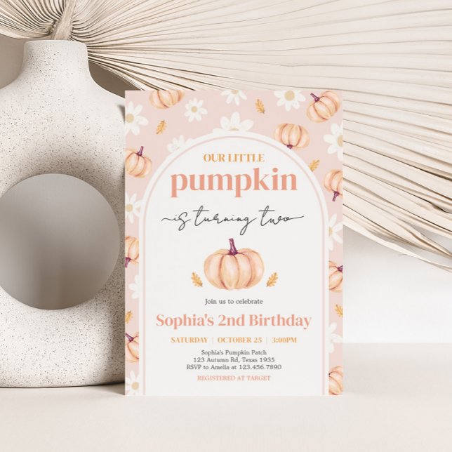 Our Little Pumpkin Birthday Party Invitation (Our Little Pumpkin Arch Birthday Party Invitation)