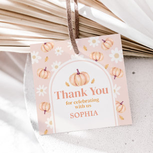 Our Little Pumpkin Birthday Party Square Favour Tags