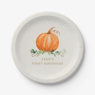 Our Little Pumpkin Birthday Plate