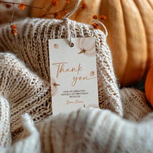 Our Little Pumpkin Birthday Thank You Tag