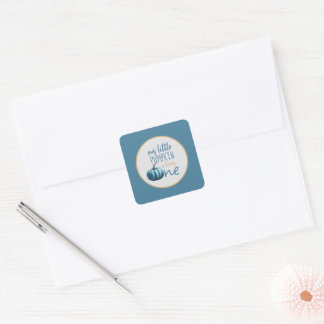 Our Little Pumpkin Blue 1st Birthday  Square Sticker