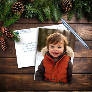 Our Little Pumpkin Blue Thank You Postcard