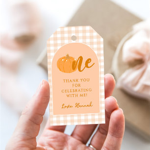 Our Little Pumpkin Boho Orange 1st Birthday  Gift Tags