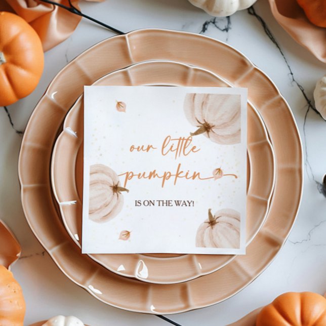 Our Little Pumpkin Fall Autumn Baby Shower Napkin (Creator Uploaded)