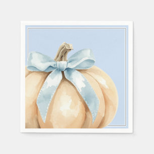 Our Little Pumpkin Fall Baby Shower Blue Baby Boy Napkin