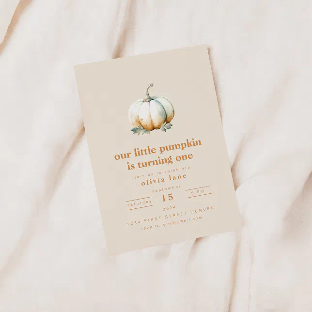Our Little Pumpkin Fall Birthday Invitation | Zazzle