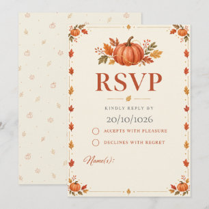 Our Little Pumpkin Fall First Birthday RSVP Card