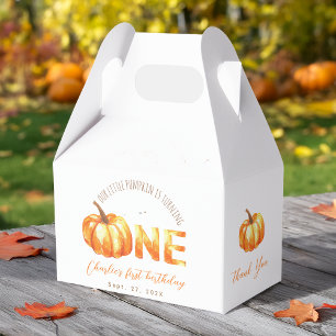 Our Little Pumpkin Fall First Birthday Watercolor  Favour Box