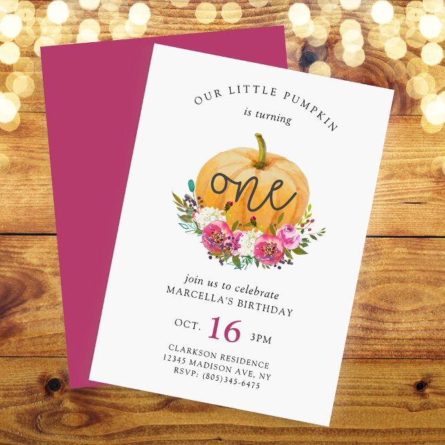 Our Little Pumpkin Fall Floral Invitation (Creator Uploaded)