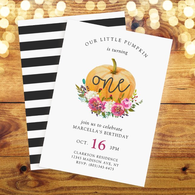 Our Little Pumpkin Fall Floral Invitation (Creator Uploaded)