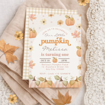 Our Little Pumpkin Fall Watercolor Floral Birthday