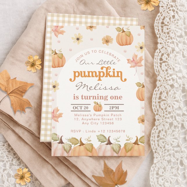 Our Little Pumpkin Fall Watercolor Floral Birthday Invitation (Creator Uploaded)