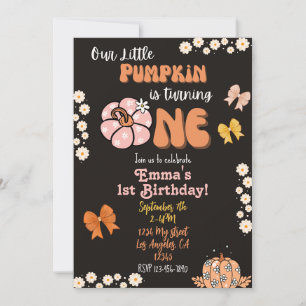 Our Little Pumpkin First Birthday Invitation