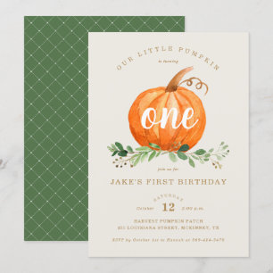 Our Little Pumpkin First Birthday Invitation