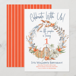 Our Little Pumpkin First Birthday Invitation
